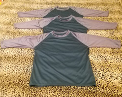 3 Packs Men’s 3/4 Sleeve Crew Neck Raglan Jersey Baseball Tee Shirts Size S