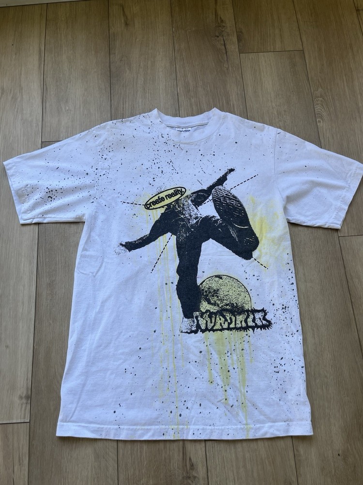 Shaka Wear Streetwear Essentials Graphic Tee L White Splatter Create Reality