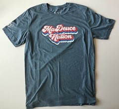 Ma Deuce Nation 70s Logo T-Shirt, Blue, Size Large