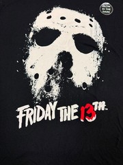 Friday the 13th Jason Mask T-Shirt Men’s 2XL Black Glow in the Dark Horror Tee