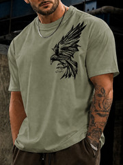 Men’s Eagle Cool Graphic T-Shirt Loose Fit Streetwear Summer Casual Cotton Tee