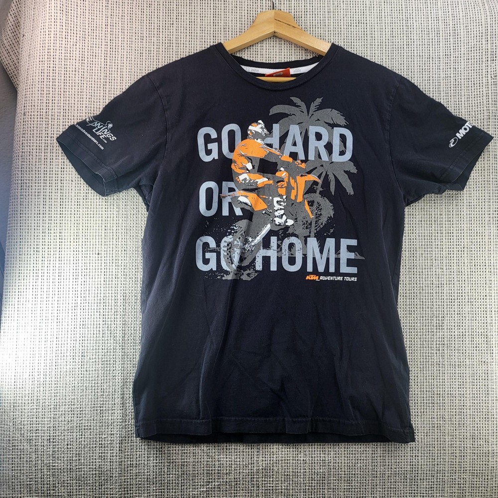 KTM Adventure Tours Shirt Mens Large Black Go Hard Go Home Finisher 2015 MX