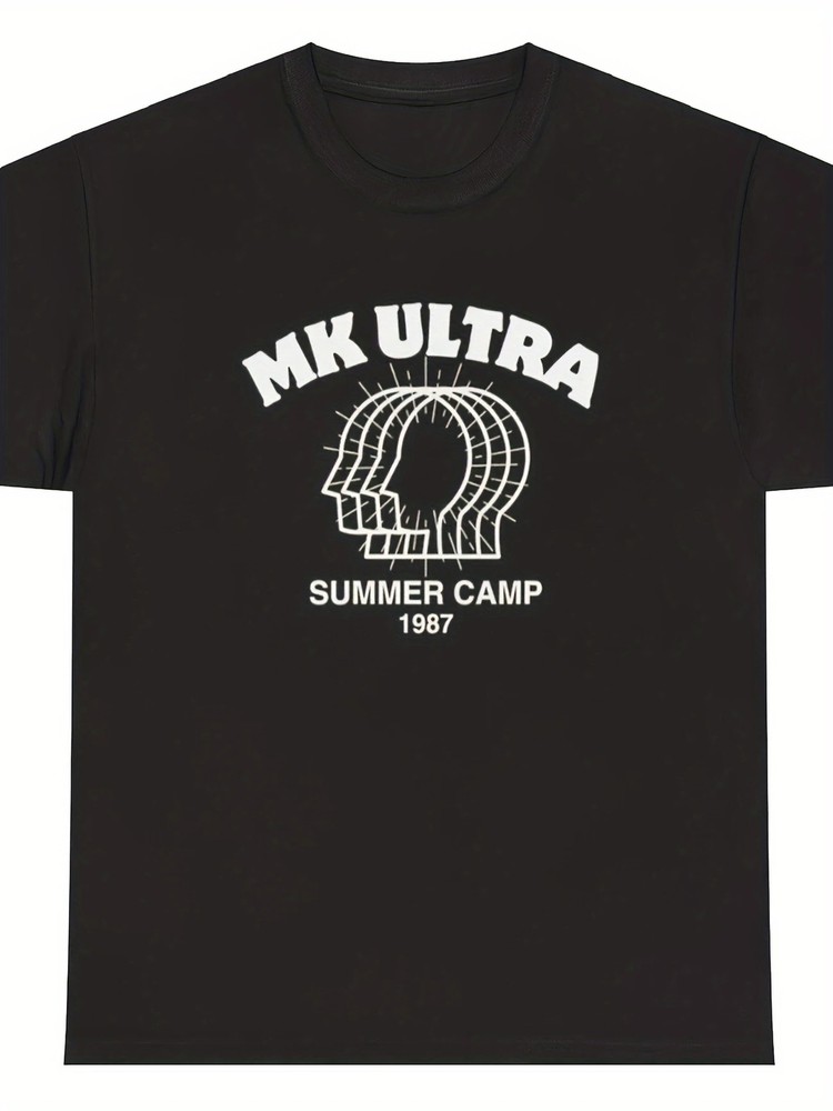 MK Ultra Summer Camp 1987 Graphic Tee – 100% Cotton, Casual Crew Neck T-Shirt