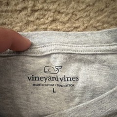 Vineyard Vines Men’s Gray L Long Sleeve Pocket Tee Whale Logo Graphic Crew