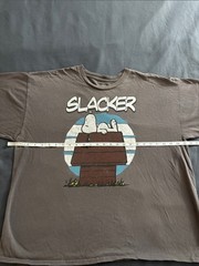 Peanuts Snoopy Slacker Graphic T Shirt Gray 2XL Retro Cartoon Tee