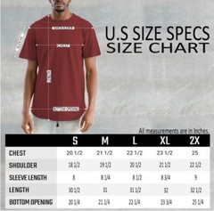 MENS Elongated tee Extended Scallop Round Neck Hipster Hip Hop T-Shirt