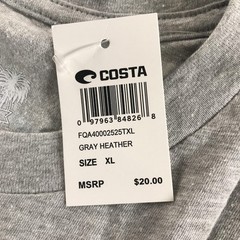 Costa Shirt Mens XL Gray Heather Born On The Water Fish Ocean FQA40002525TXL
