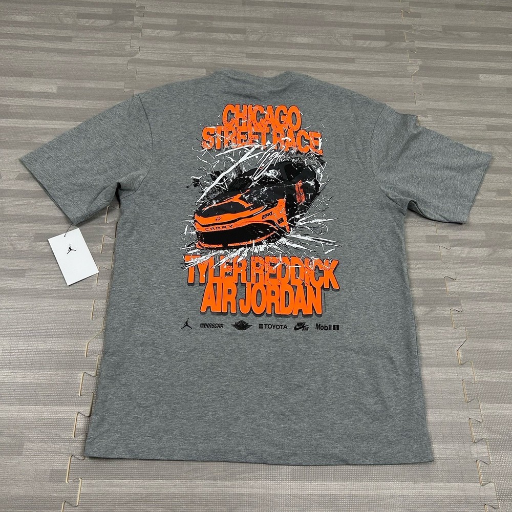Men’s S 🔥 Chicago Street Race 2025 Nike Jordan Brand 23XI Tyler Reddick Gray