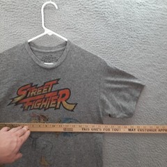 Street Fighter Shirt Adult Medium Gray Retro Video Games Graphic Tee Pop Culture