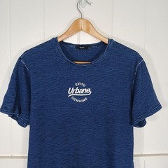 Evisu T-Shirt Mens 100 Indigo Blue Urbane Genuine Slub Knit Graphic Tee Japan