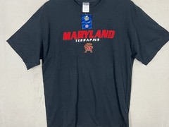 Maryland Terrapins T Shirt Men’s L Black Crewneck Short Sleeve Pre Shrunk Cotton
