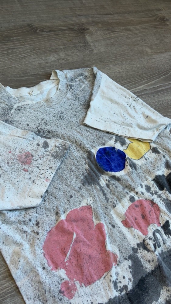 1990 Fruit of the Loom Single Stitch White Cotton Knit Graphic Crew Neck Tee