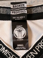 Broken Promises Grim Reaper Hockey Jersey Shirt Black Flame Graphic Men’s Small