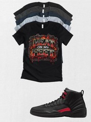 Shirt to match Jordan 12 Bloodline Heat on My Feet Matching Tee Streetwear