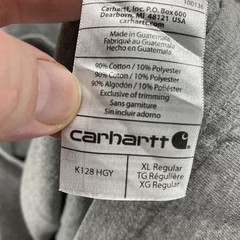 Y2K Carhartt T Shirt XL Heather Gray Henley Neck LS Heavy Cotton Blend 2016 EUC