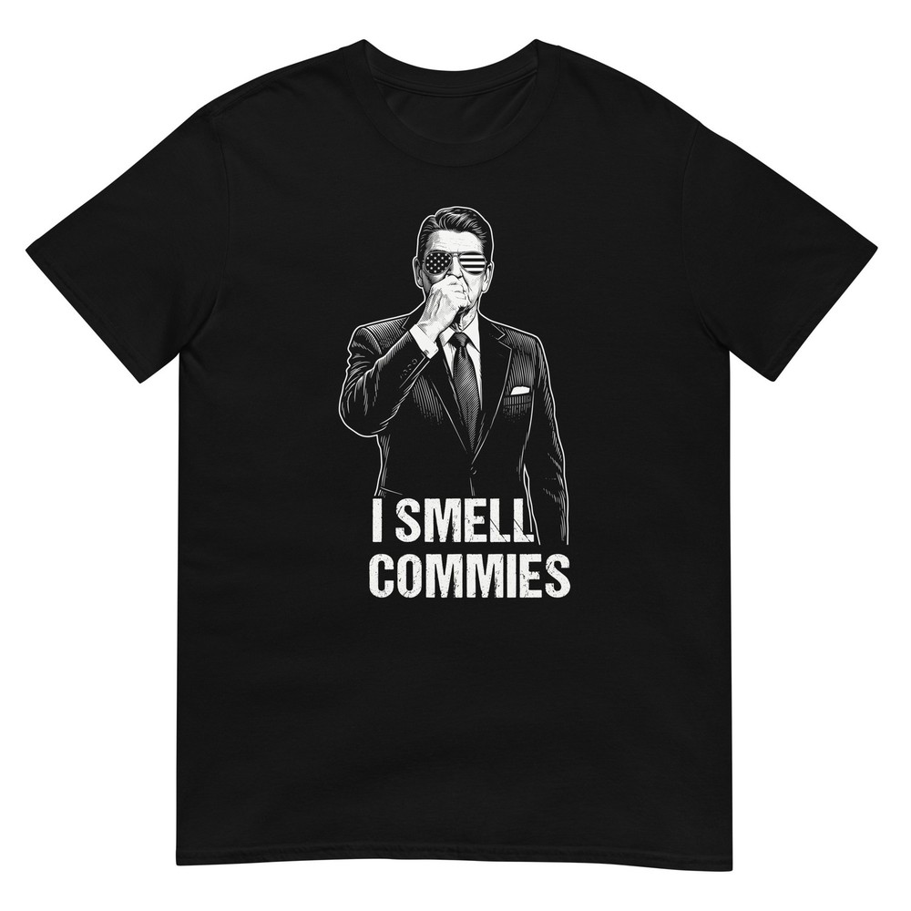 Ronald Reagan I Smell Commies T-Shirt – Funny Anti-Communist Republican Tee