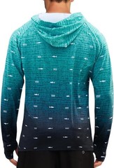 Men’s UPF 50+ Sun Protection Hoodie Shirt Rash Guard Shirt UV Fishing Outdoor