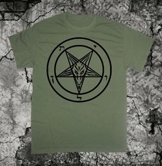 Pentagram Shirt – Punk Occult Gothic Satan Metal Baphomet Satanic Skull Skeleton