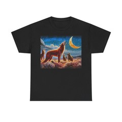 Coyotes in Moonlight Unisex Heavy Cotton Tee
