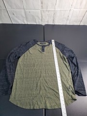 Division Mens Casual Button Henley Long Sleeve Colorblock Cotton Polyester Med