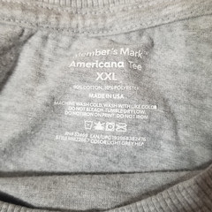 Members Mark USA Shirt Men XXL Gray American Flag Patriotic Americana Tee