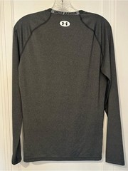 Under Armour HeatGear Mens Compression Shirt Long Sleeve Gray Size Large