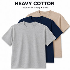 Gildan Heavy Cotton 5000 T-Shirt 3 & 5 Pack Men’s Blank Crew Neck Tee S-5XL