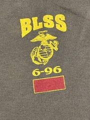 Vintage US Marine Corps T-Shirt BLLS Basic Landing Support Spec USA Adult L