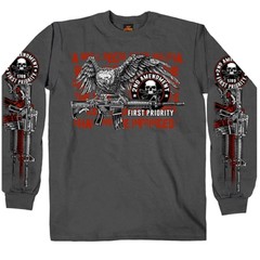 Militia Eagle 2nd Amendment Support Crew Men’s Long Sleeve T-Shirt