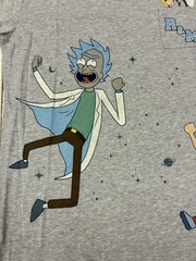 Rick & Morty T-shirt Short Sleeve Adult Swim Top Pocket, Size XXL All Over Print