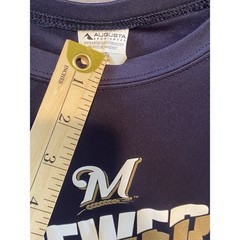 Milwaukee Brewers Shirt Mens Medium Navy Blue Augusta Sportswear Performance Tee