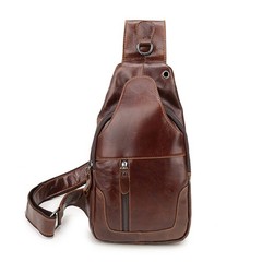 Waterproof Sling Bags for Men and Women, Leather Crossbody Daypacks for Travel