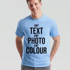 Personalised Print Custom Unisex T Shirt Customise Text Or Photo Adults And Kids