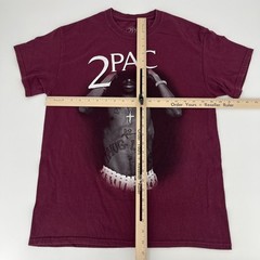 2PAC T-Shirt – 90s Y2K Rap Hip Hop West Coast – Mens Medium Burgundy Tee – EUC