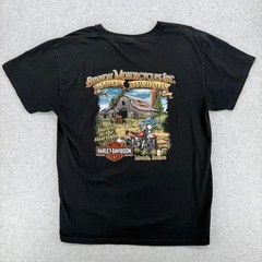 VTG Harley Davidson Graphic Tee Work Sucks Lets Ride Clown T-Shirt Mens XL Black