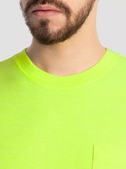NWT Wrangler Workwear Neon Yellow Hi-Vis Short Sleeve Pocket Tee T Shirt XL