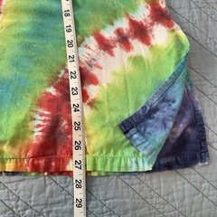 VTG Dharma Trading Co Men’s V-Neck Rainbow Tie Dye Shirt Size Large 100% Cotton