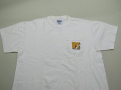 VTG MTV Music Television T-Shirt Men Large 42-44 Plug In Y2K 90s Pocket Tee Rare