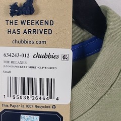 NWT Chubbies The Relaxer ‘The Weekend Has Arrived’ Long Sleeve Olive Green Sz S