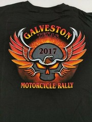 Suna Mens Motorcycle Apparel Galveston Bike Rally S/S Shirt Black Size Large