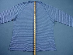 Faherty Cloud Cotton Henley Shirt Men Large Striped Blue Pima Cotton Long Sleeve