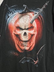 Spiral Halloween Shirt 2XL Black Skull Pumpkin Skeleton Dagger Grunge Goth