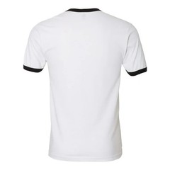 American Apparel Fine Jersey Ringer T-Shirt White Black Medium Unisex Baseball