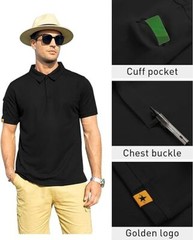 Mens Polo Shirts Short Sleeve Casual Quick Dry Team Tactical Combat Work Golf