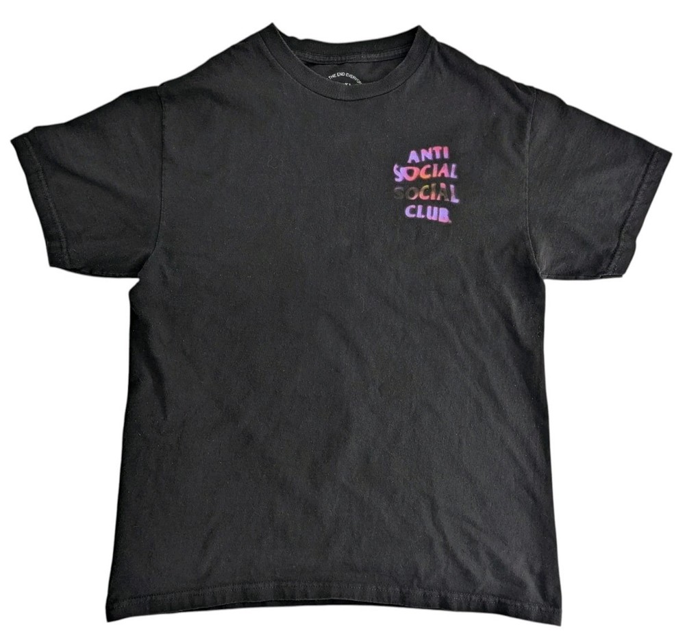 Anti Social Social Club Mens Lava T-Shirt ASSC Tee Black Purple Pink Medium