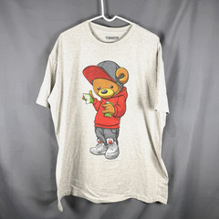 Hard Ten Time Is Money T Shirt XXL Streetwear Hip Hop Graphic Tee Bear Print