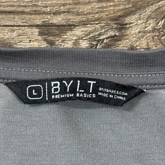 BYLT Everyday Split-Hem Shirt Men’s Large Gray Premium Basics Crewneck Tee