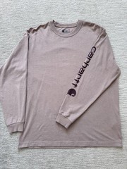 Carhartt Loose Fit Brown Long Sleeve Crew Neck Logo T-Shirt Men’s L TK0231-M