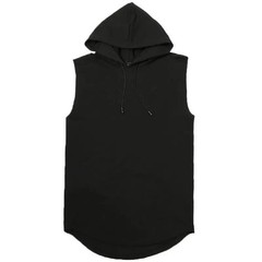 Camiseta Sin Mangas Hombre Con Capucha Color Sólido Casual