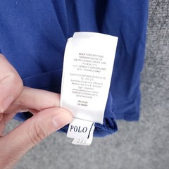 Polo Ralph Lauren Hooded T Shirt Mens L Large Blue Long Sleeve Drawstring Pony